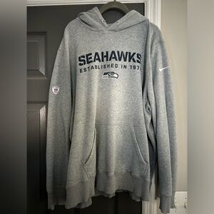 Grey Seattle Seahawks Nike Hooded Sweatshirt XXL